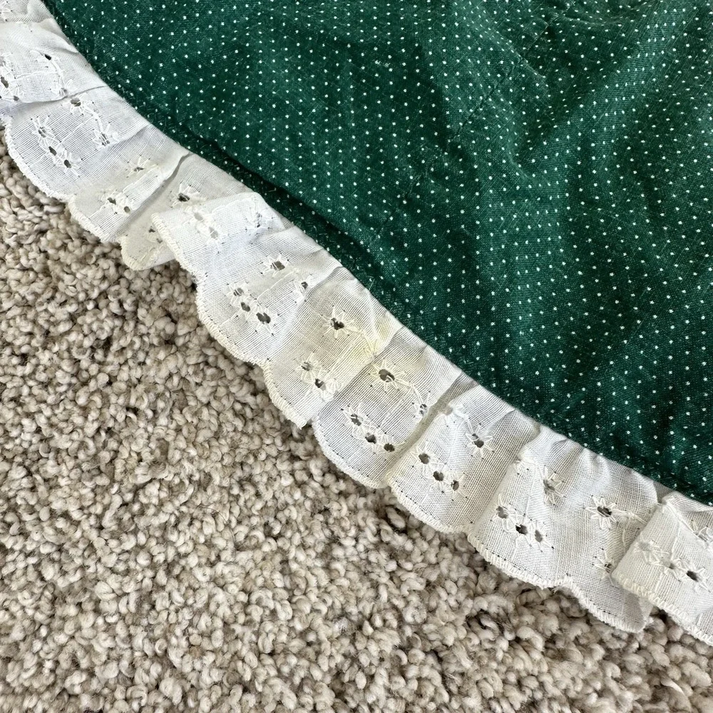 Vintage Handmade Quilted Tree Skirt Star Patchwork 41